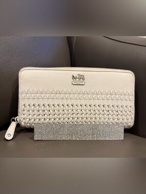 Coach Leather Woven Full Zip Wallet
